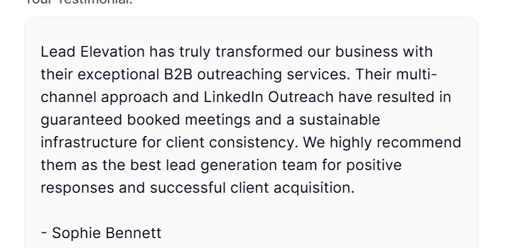 Client review screenshot